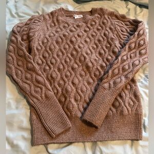 Sweet Romeo women’s crew sweater in light brown.